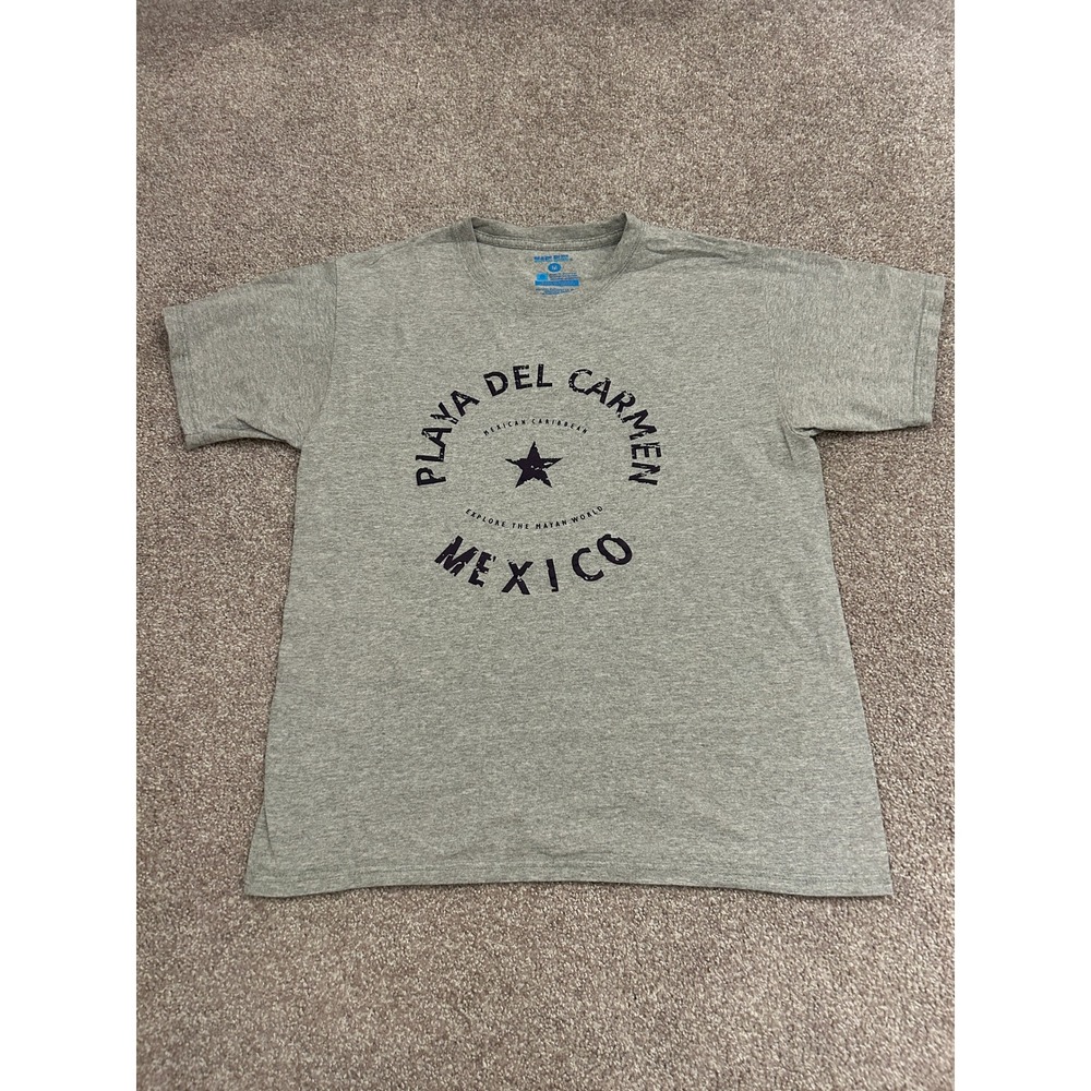 Mars Blue T-Shirt Mens Medium Gray Excellent Playa Del Carmen Mexico Graphic Tee